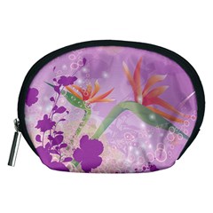 Wonderful Flowers On Soft Purple Background Accessory Pouches (medium)  by FantasyWorld7