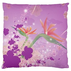 Wonderful Flowers On Soft Purple Background Standard Flano Cushion Cases (one Side)  by FantasyWorld7