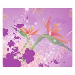 Wonderful Flowers On Soft Purple Background Double Sided Flano Blanket (Small) 