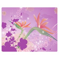 Wonderful Flowers On Soft Purple Background Double Sided Flano Blanket (Medium) 