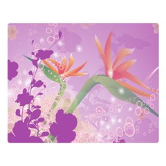 Wonderful Flowers On Soft Purple Background Double Sided Flano Blanket (Large) 