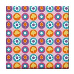 Chic Floral Pattern Tile Coasters Front