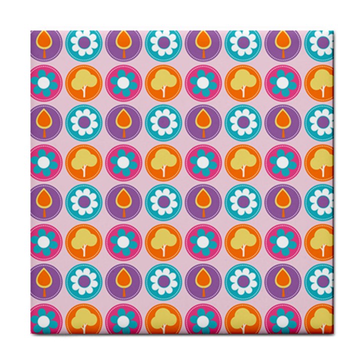 Chic Floral Pattern Tile Coasters