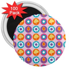 Chic Floral Pattern 3  Magnets (100 Pack) by GardenOfOphir