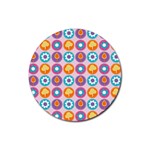 Chic Floral Pattern Rubber Coaster (Round)  Front