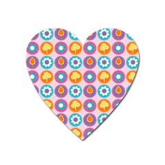 Chic Floral Pattern Heart Magnet by GardenOfOphir