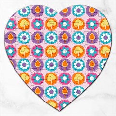 Chic Floral Pattern Jigsaw Puzzle (Heart)