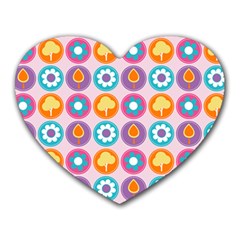 Chic Floral Pattern Heart Mousepads by GardenOfOphir