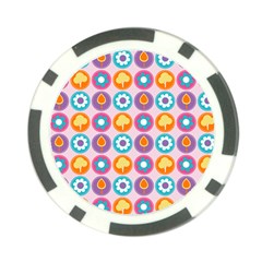 Chic Floral Pattern Poker Chip Card Guards