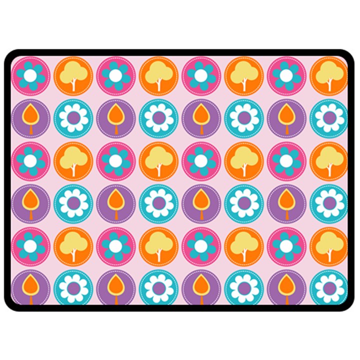 Chic Floral Pattern Fleece Blanket (Large) 