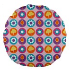 Chic Floral Pattern Large 18  Premium Round Cushions Front