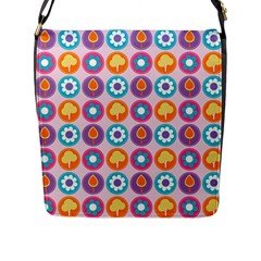 Chic Floral Pattern Flap Messenger Bag (l)  by GardenOfOphir