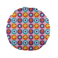 Chic Floral Pattern Standard 15  Premium Flano Round Cushions