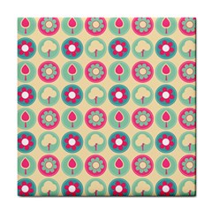 Chic Floral Pattern Tile Coasters by GardenOfOphir