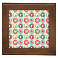 Chic Floral Pattern Framed Tiles by GardenOfOphir