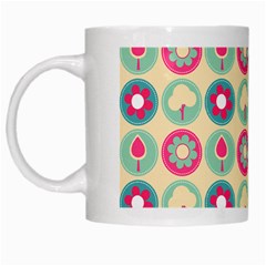 Chic Floral Pattern White Mugs by GardenOfOphir