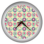 Chic Floral Pattern Wall Clocks (Silver)  Front