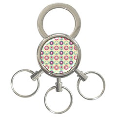 Chic Floral Pattern 3-ring Key Chains by GardenOfOphir