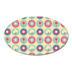 Chic Floral Pattern Oval Magnet by GardenOfOphir