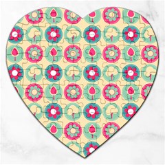 Chic Floral Pattern Jigsaw Puzzle (heart) by GardenOfOphir