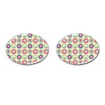 Chic Floral Pattern Cufflinks (Oval) Front(Pair)