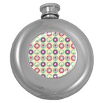 Chic Floral Pattern Round Hip Flask (5 oz) Front