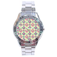 Chic Floral Pattern Stainless Steel Men s Watch by GardenOfOphir