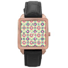 Chic Floral Pattern Rose Gold Watches by GardenOfOphir