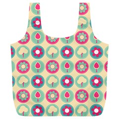 Chic Floral Pattern Full Print Recycle Bags (l)  by GardenOfOphir