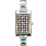 Chic Floral Pattern Rectangle Italian Charm Watches Front