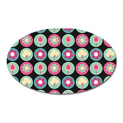 Chic Floral Pattern Oval Magnet by GardenOfOphir