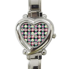 Chic Floral Pattern Heart Italian Charm Watch by GardenOfOphir