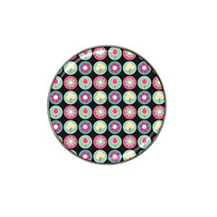 Chic Floral Pattern Hat Clip Ball Marker (4 Pack) by GardenOfOphir