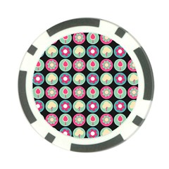 Chic Floral Pattern Poker Chip Card Guards by GardenOfOphir