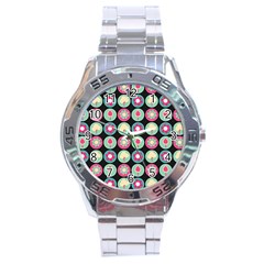 Chic Floral Pattern Stainless Steel Men s Watch by GardenOfOphir