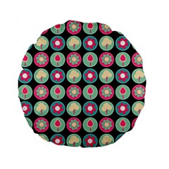 Chic Floral Pattern Standard 15  Premium Flano Round Cushions by GardenOfOphir