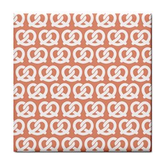 Salmon Pretzel Illustrations Pattern Tile Coasters by GardenOfOphir