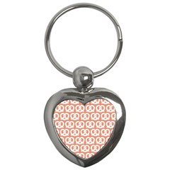 Salmon Pretzel Illustrations Pattern Key Chains (heart)  by GardenOfOphir