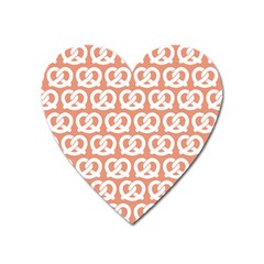 Salmon Pretzel Illustrations Pattern Heart Magnet by GardenOfOphir