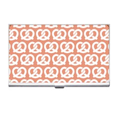 Salmon Pretzel Illustrations Pattern Business Card Holders by GardenOfOphir