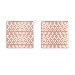 Salmon Pretzel Illustrations Pattern Cufflinks (square) by GardenOfOphir