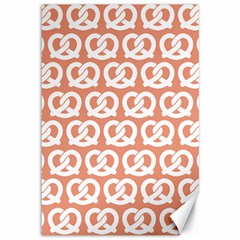 Salmon Pretzel Illustrations Pattern Canvas 12  X 18   by GardenOfOphir