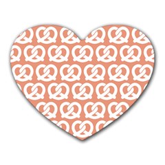 Salmon Pretzel Illustrations Pattern Heart Mousepads by GardenOfOphir