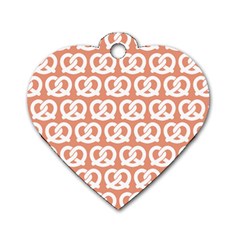 Salmon Pretzel Illustrations Pattern Dog Tag Heart (two Sides) by GardenOfOphir