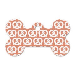 Salmon Pretzel Illustrations Pattern Dog Tag Bone (two Sides) by GardenOfOphir