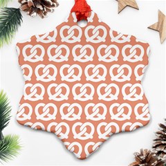 Salmon Pretzel Illustrations Pattern Ornament (snowflake)  by GardenOfOphir