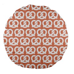 Salmon Pretzel Illustrations Pattern Large 18  Premium Round Cushions by GardenOfOphir