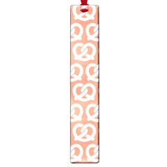 Salmon Pretzel Illustrations Pattern Large Book Marks by GardenOfOphir