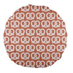 Salmon Pretzel Illustrations Pattern Large 18  Premium Flano Round Cushions by GardenOfOphir