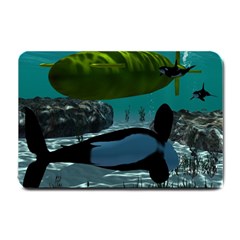 Submarine With Orca Small Doormat  by FantasyWorld7